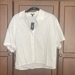 Express Boyfriend Portofino White Shirt